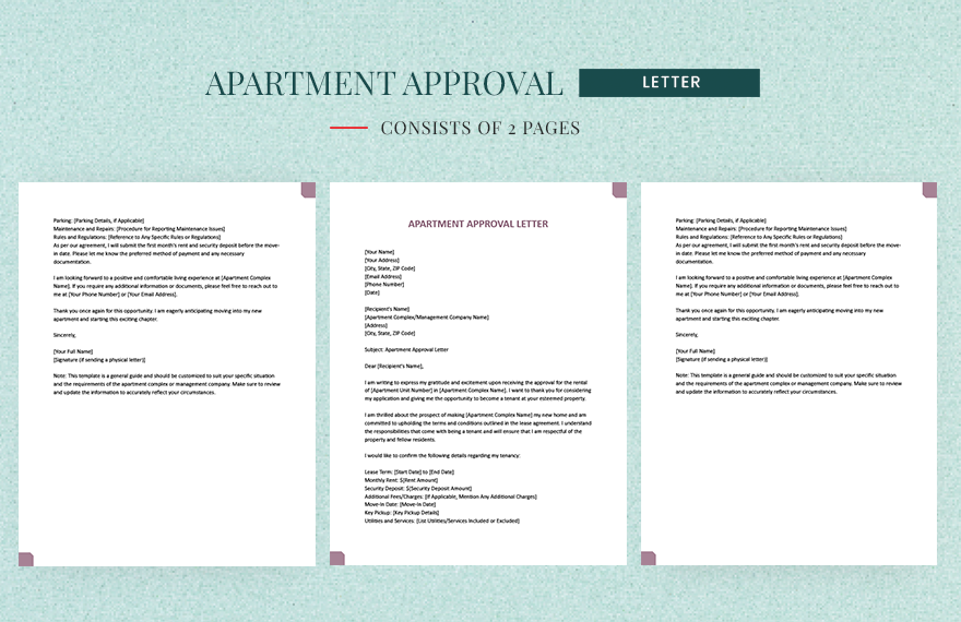 Apartment Approval Letter
