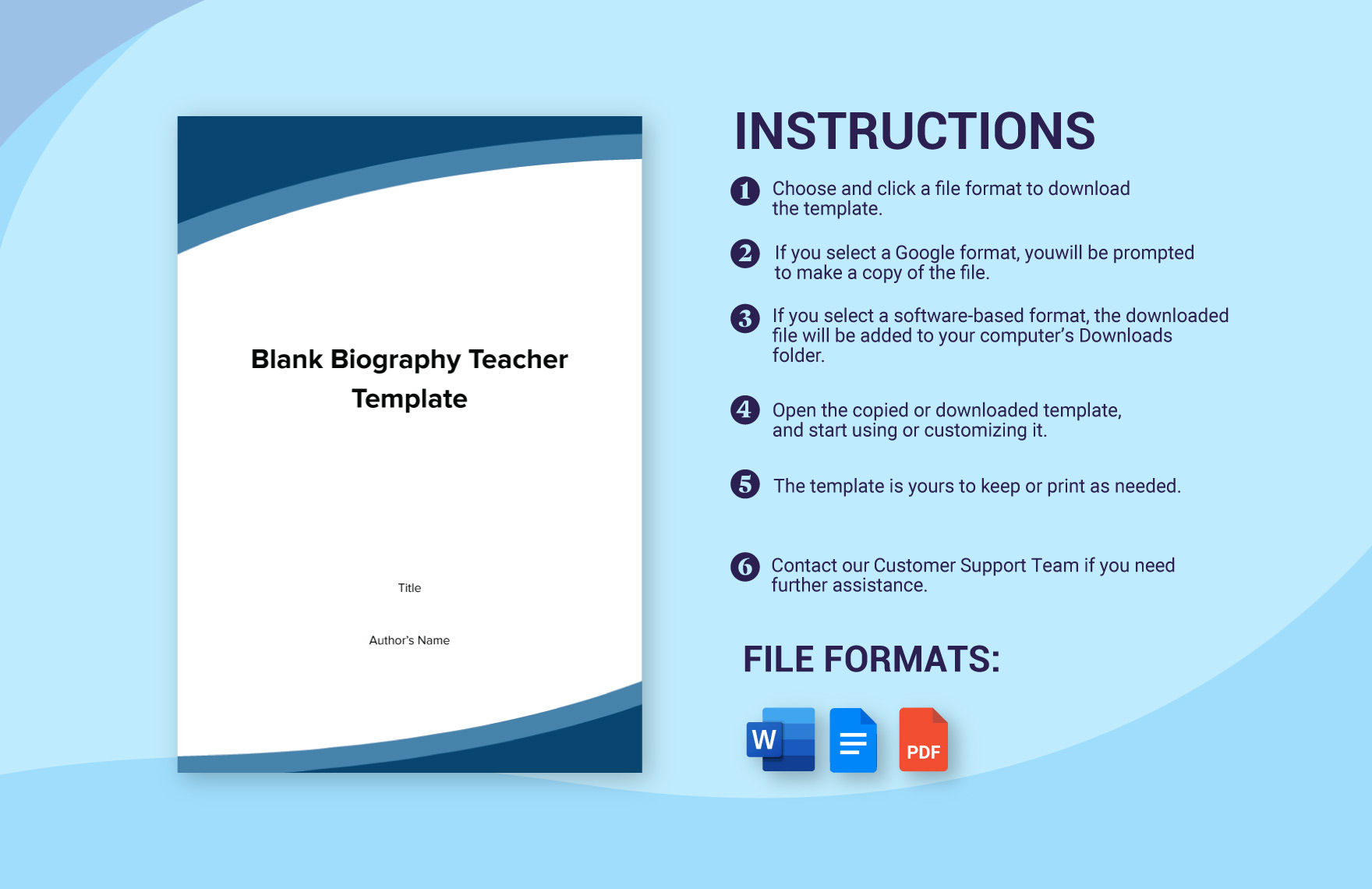 Blank Biography Teacher Template