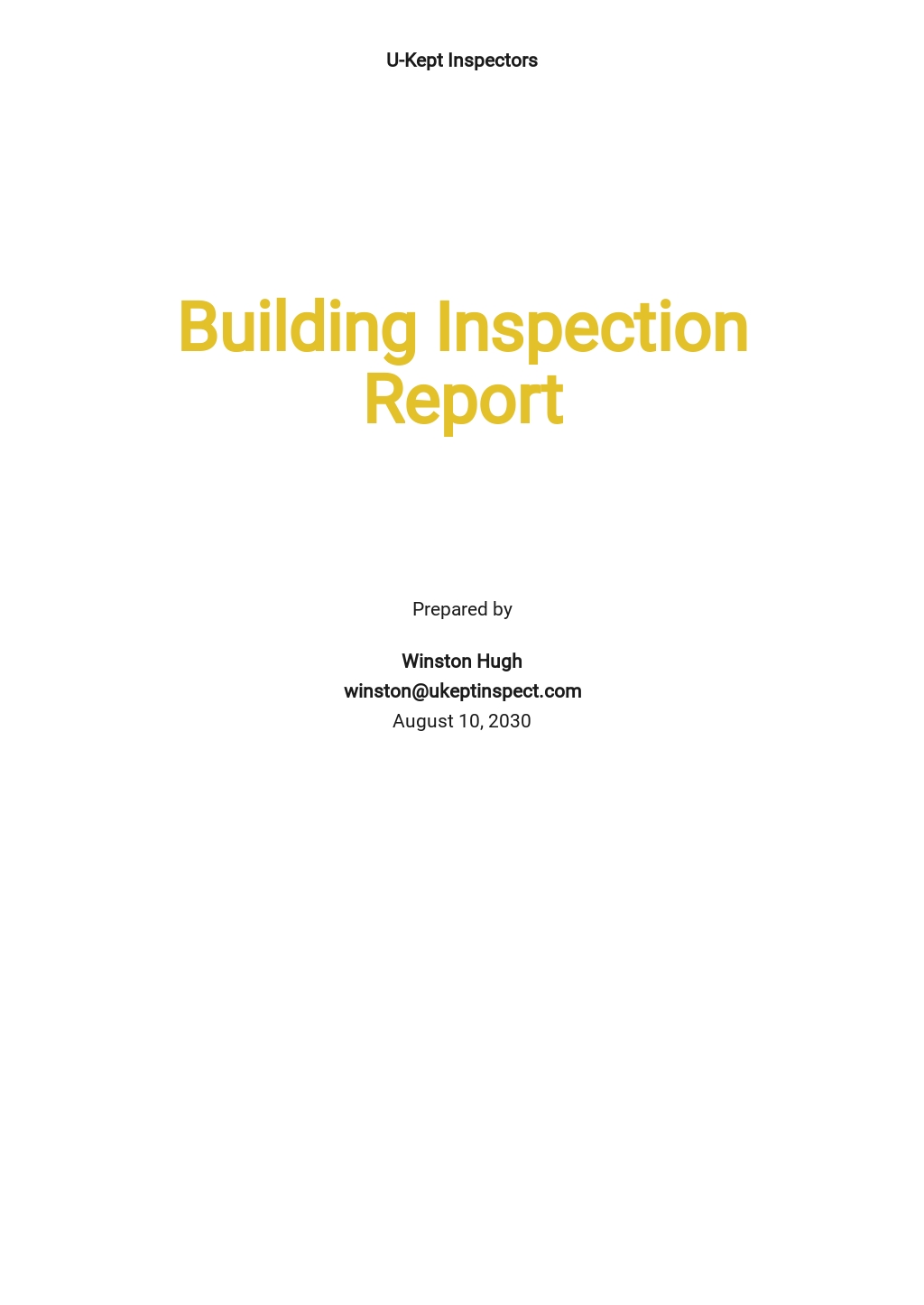 Inspection Report Format