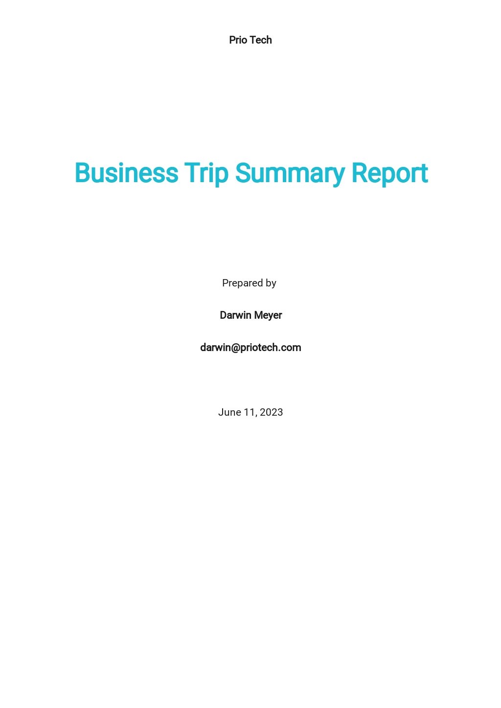 Business Trip Summary Report Template - Google Docs, Word With Business Trip Report Template
