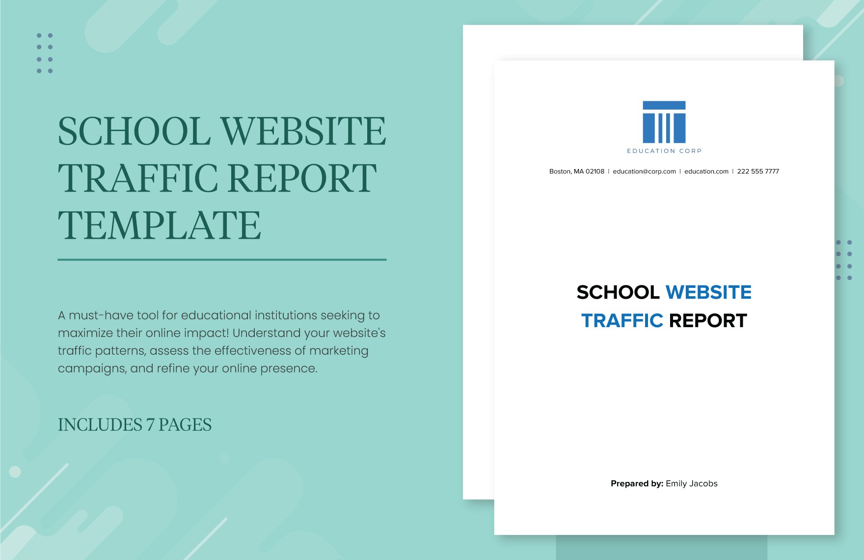 School Website Traffic Report Template