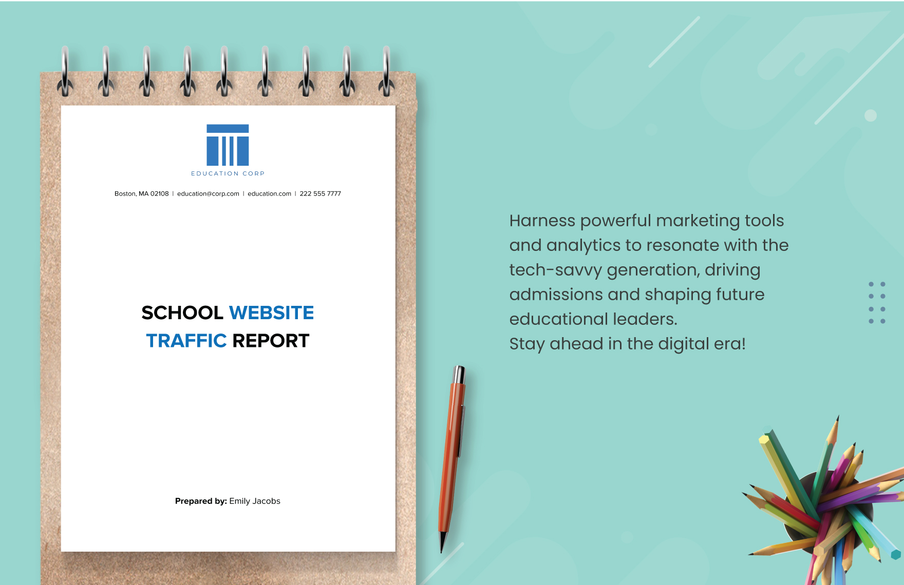 School Website Traffic Report Template