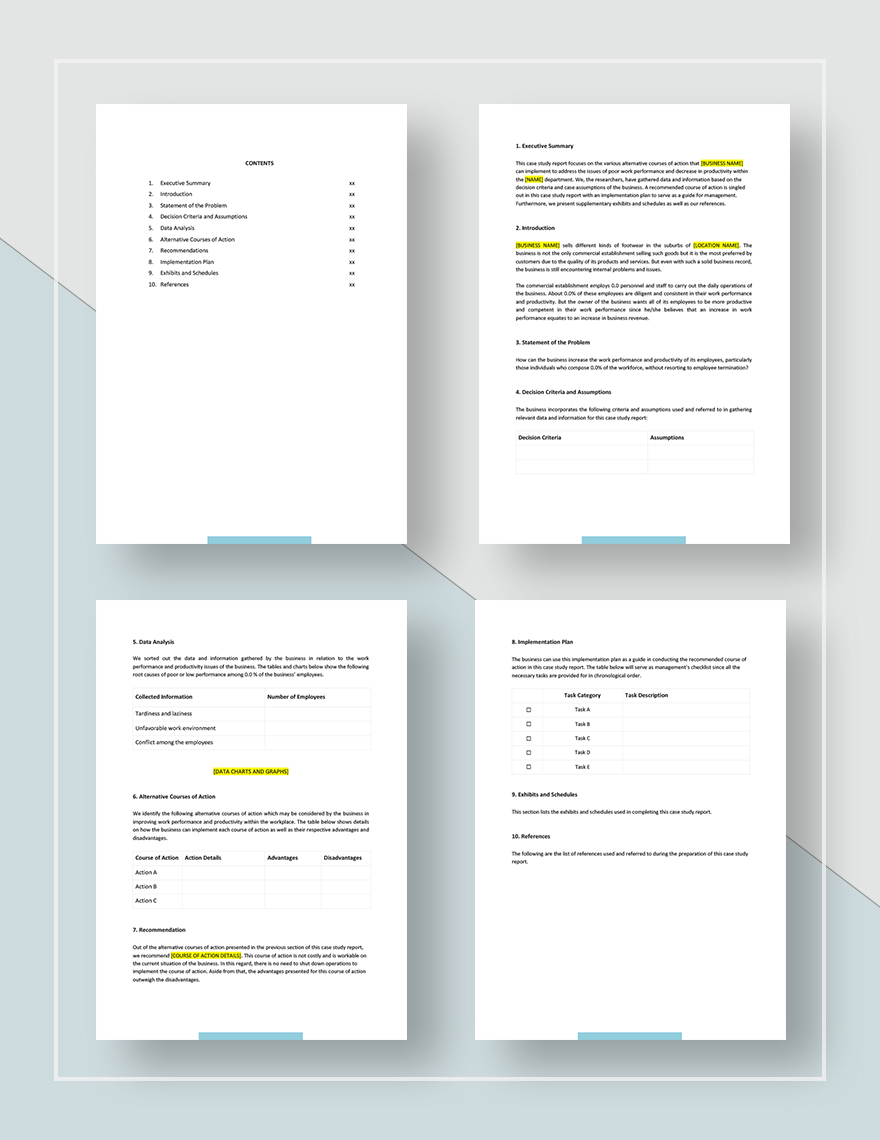 Case Study Report Template - Download in Word, Google Docs, Apple Pages ...