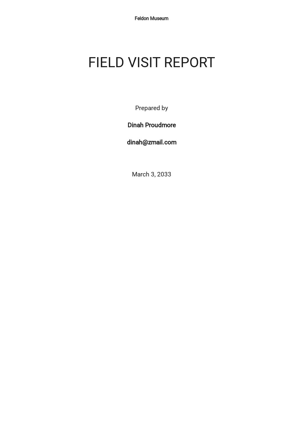 field visit report sample