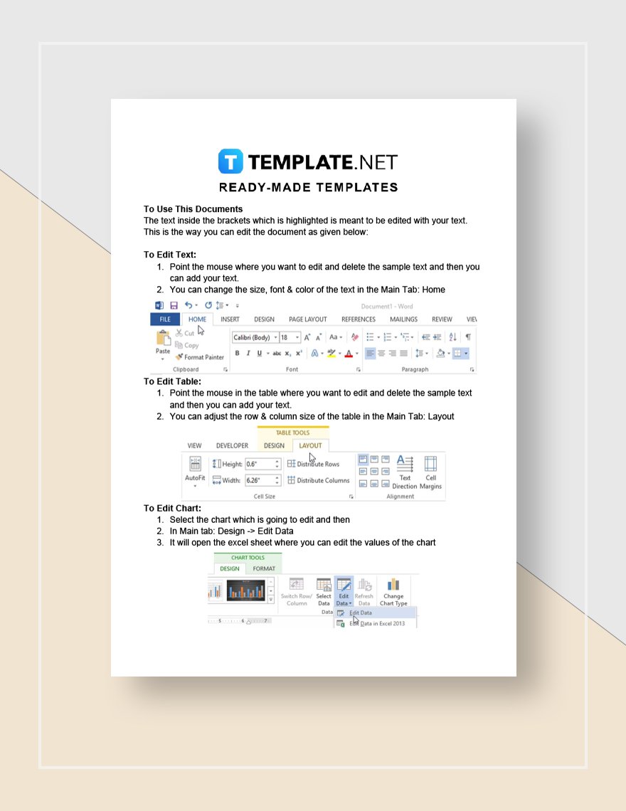 Financial Report Sample for Small Business Template