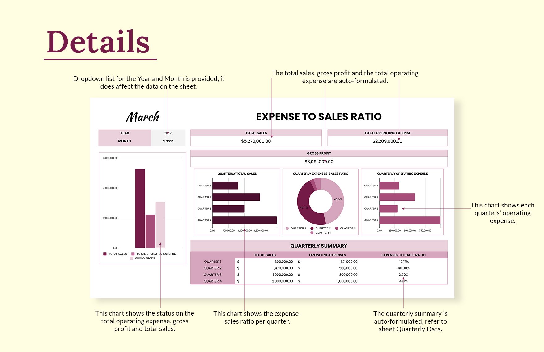 Expense to Sales Ratio Template