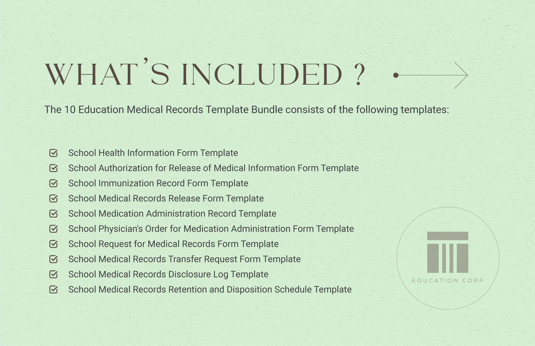 10 Education Medical Records Template Bundle