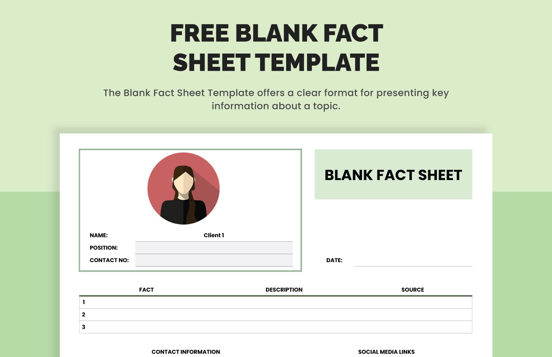 Blank Fact Sheet Template