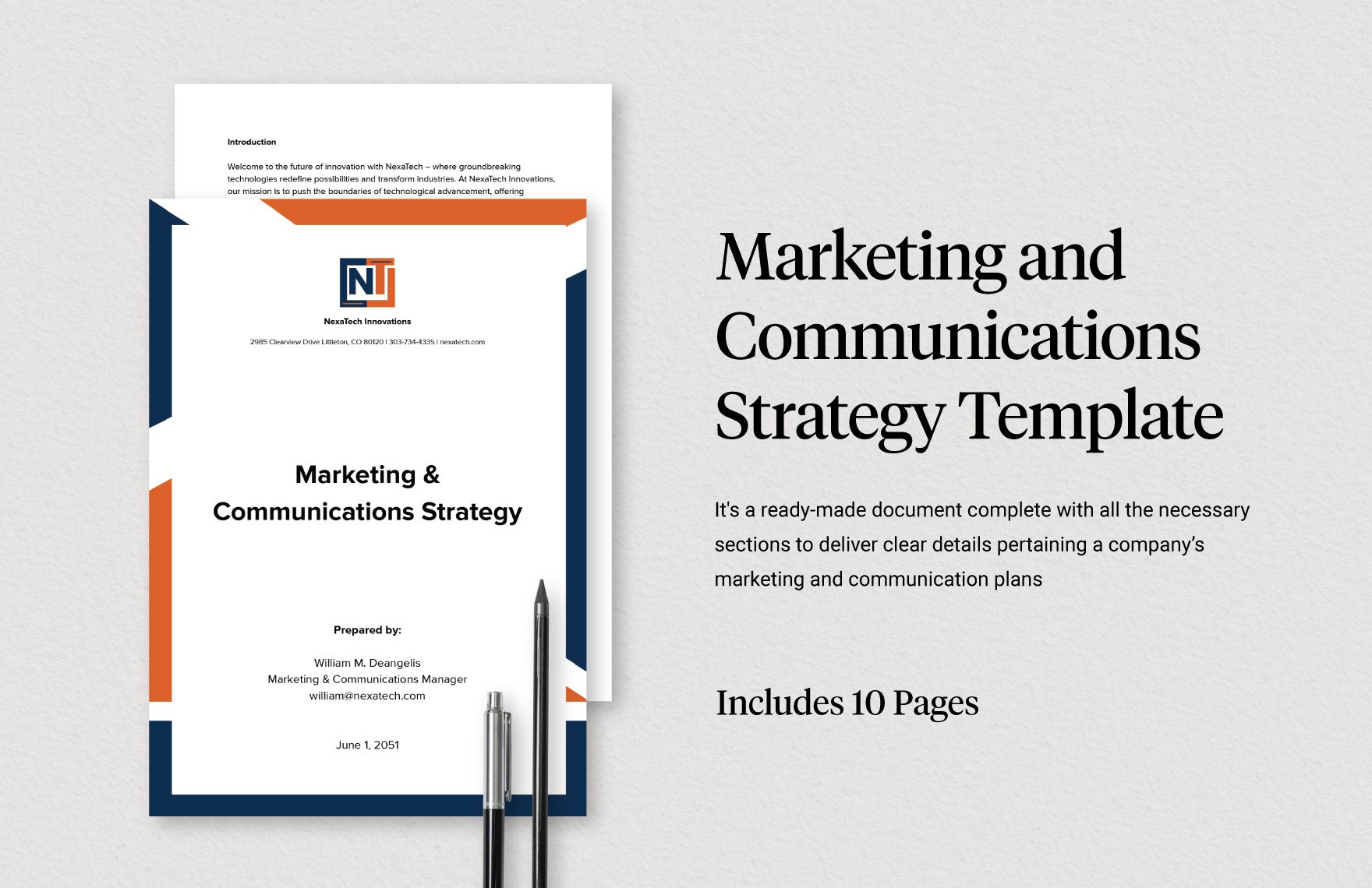 Marketing and Communications Strategy Template