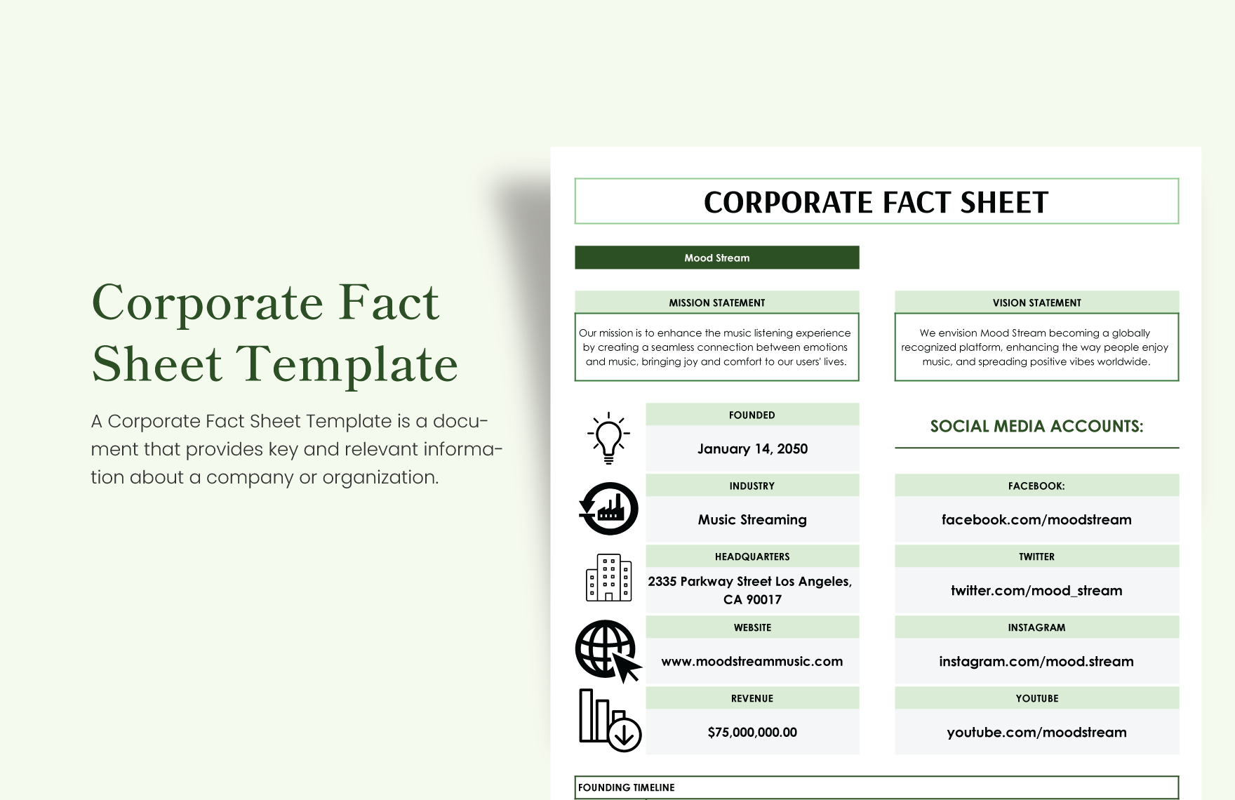 Corporate Fact Sheet Template