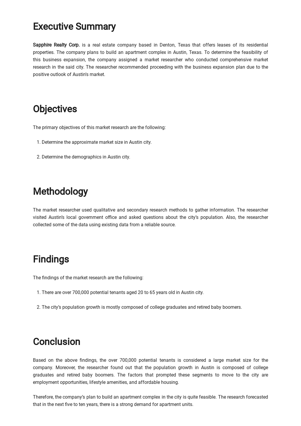 Market Research Report Template In Google Docs Word Template Net