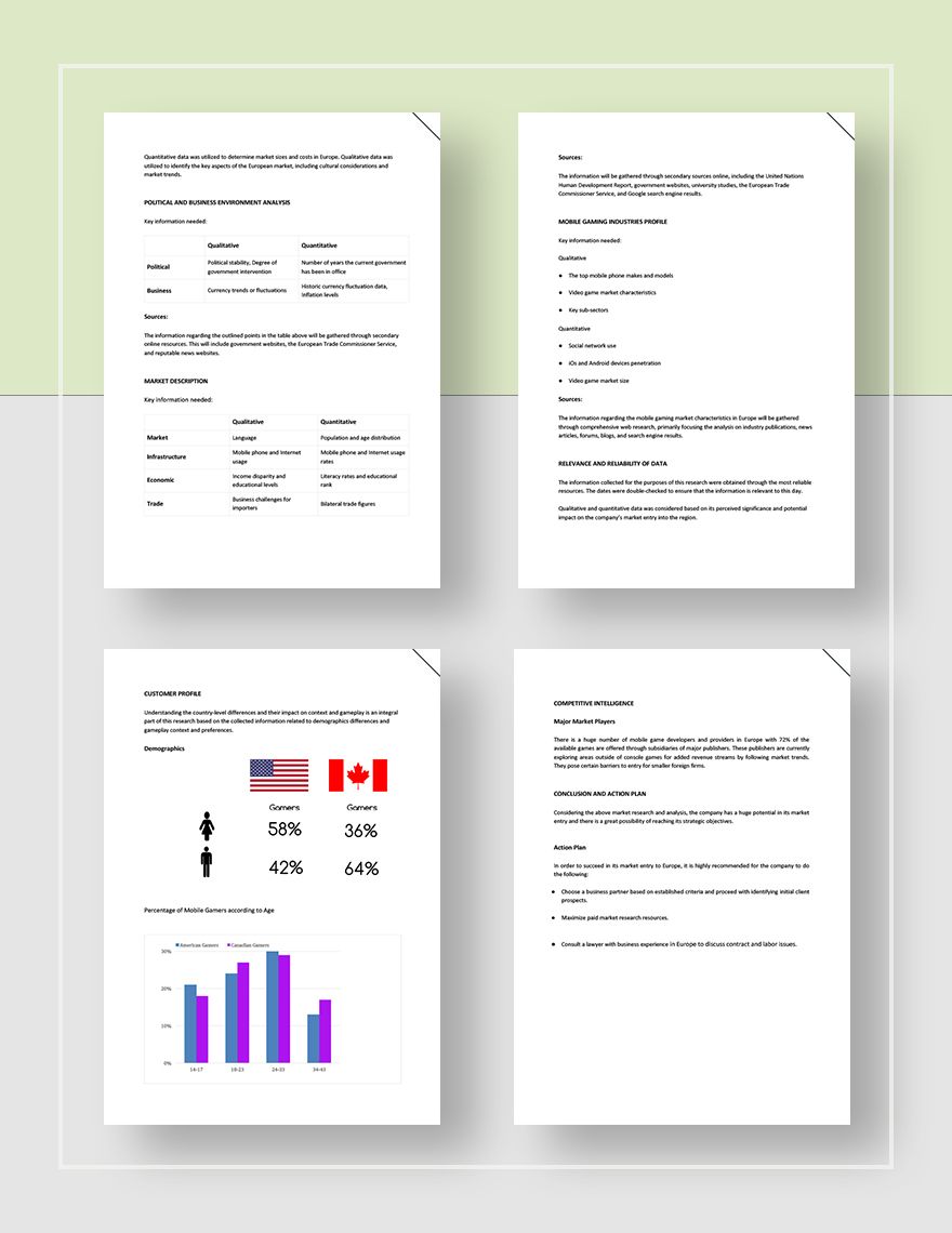 Market Research Report Template