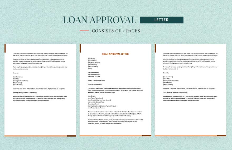Loan Approval Letter in Word, Google Docs, Apple Pages