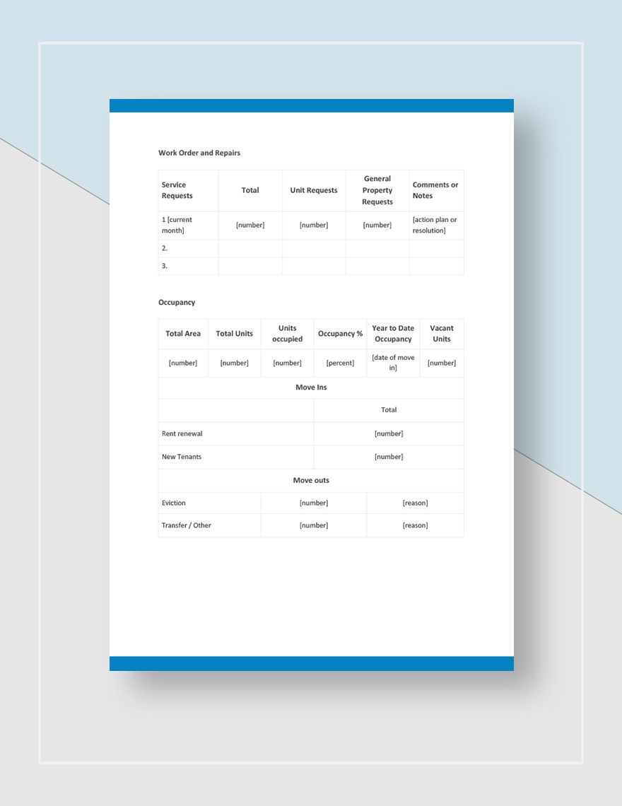 Monthly Property Management Report Template