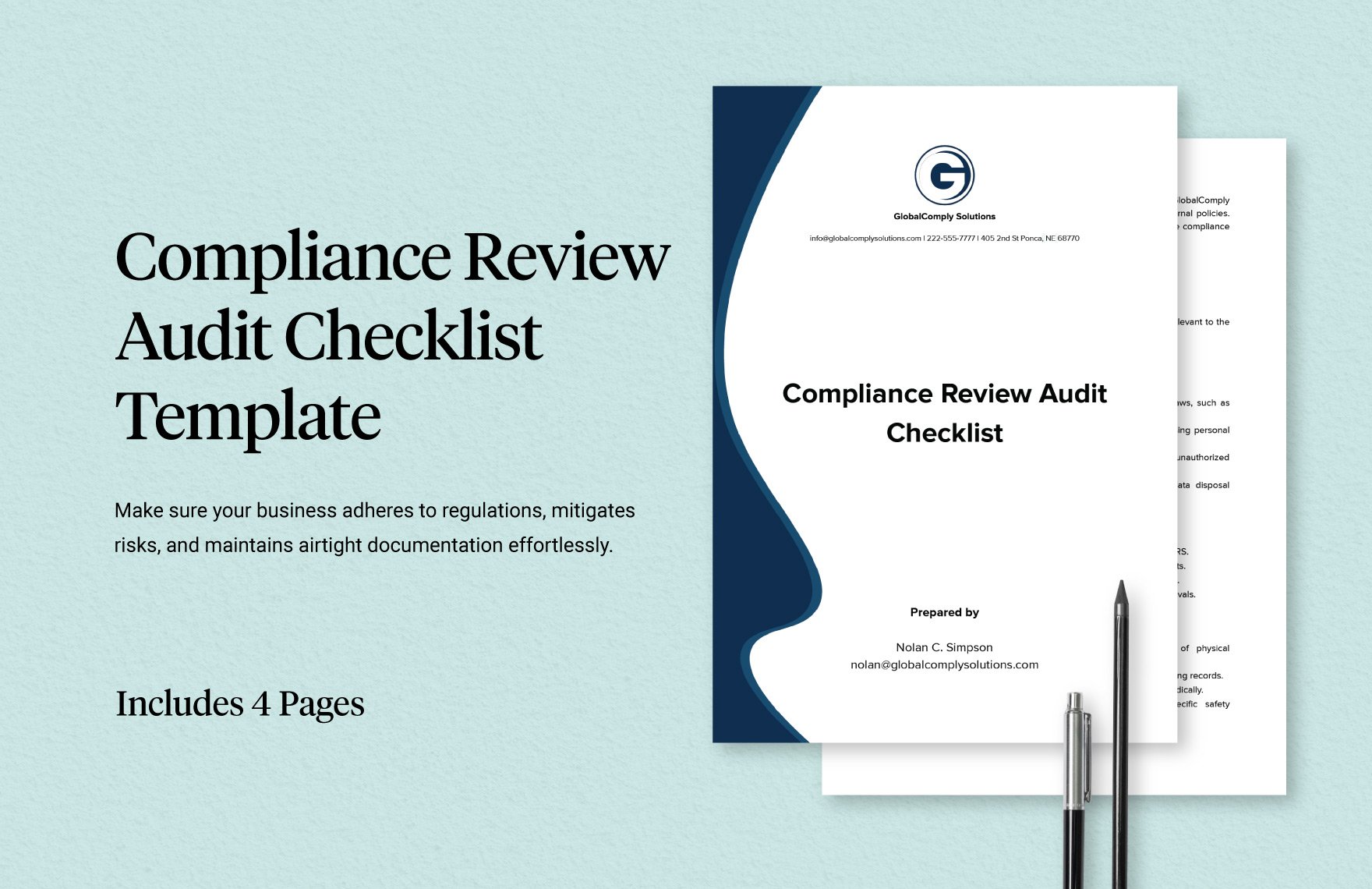 Compliance Review Audit Checklist Template