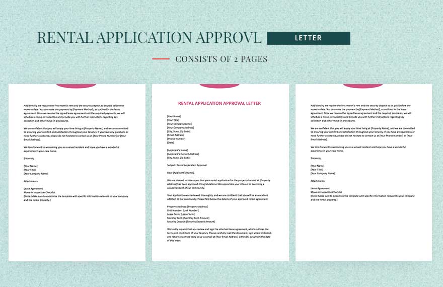 Rental Application Approval Letter