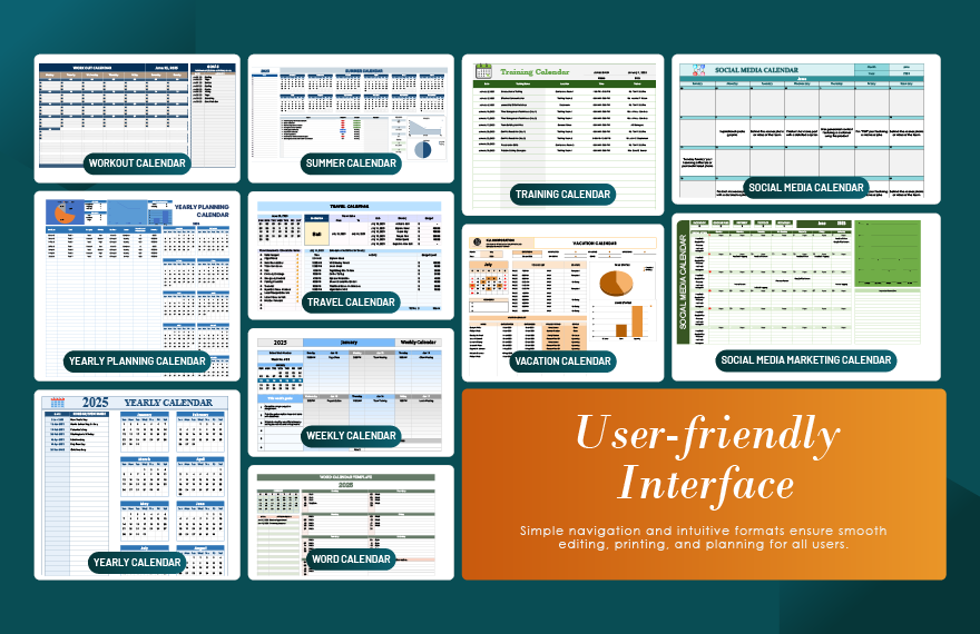 50+ Ultimate Calendar Template Bundle