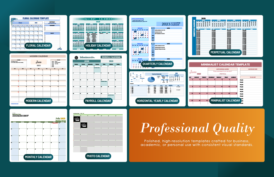 50+ Ultimate Calendar Template Bundle