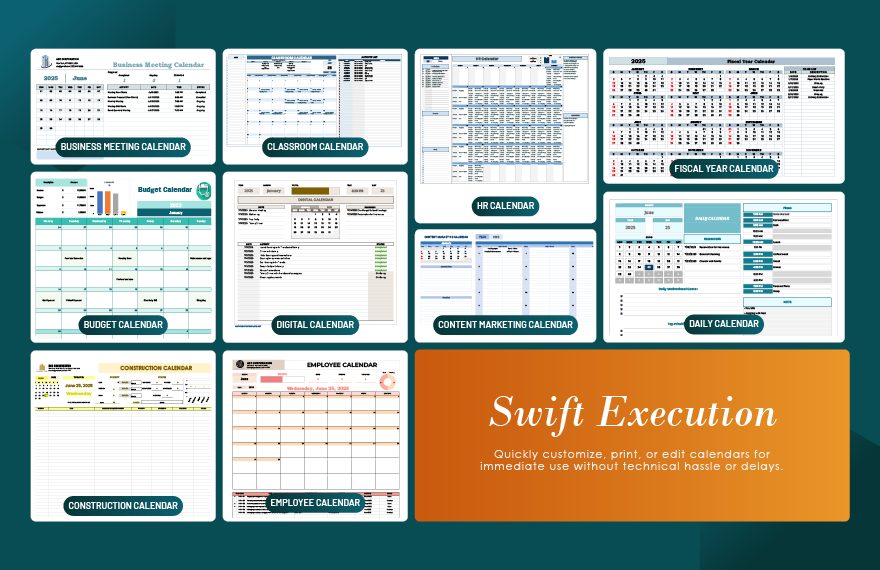 50+ Ultimate Calendar Template Bundle