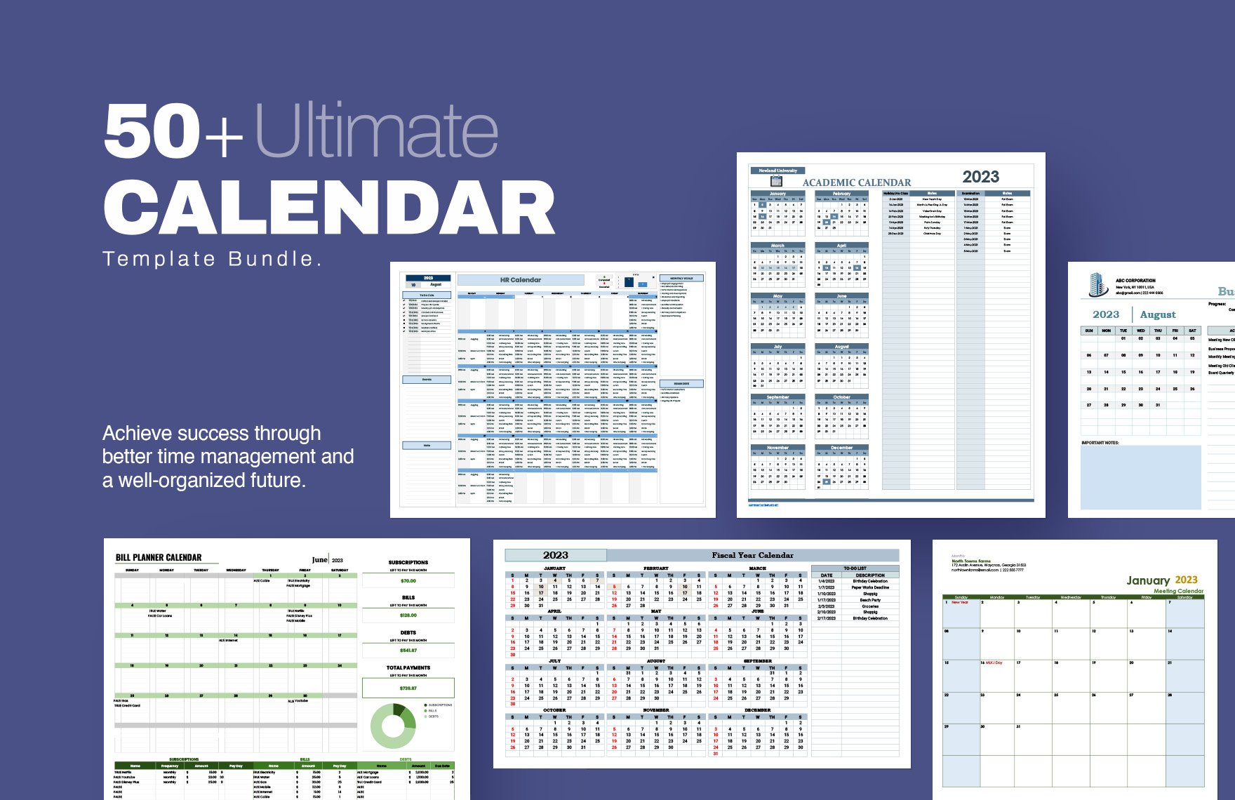 50+ Ultimate Calendar Template Bundle