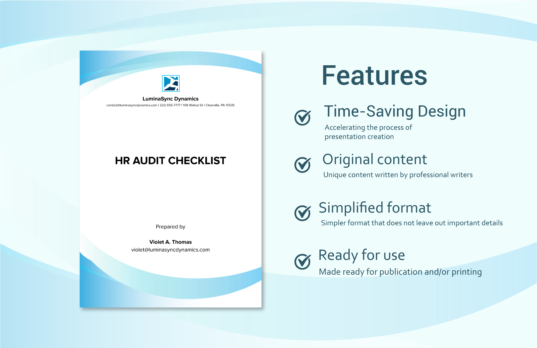 HR Audit Checklist Example Template