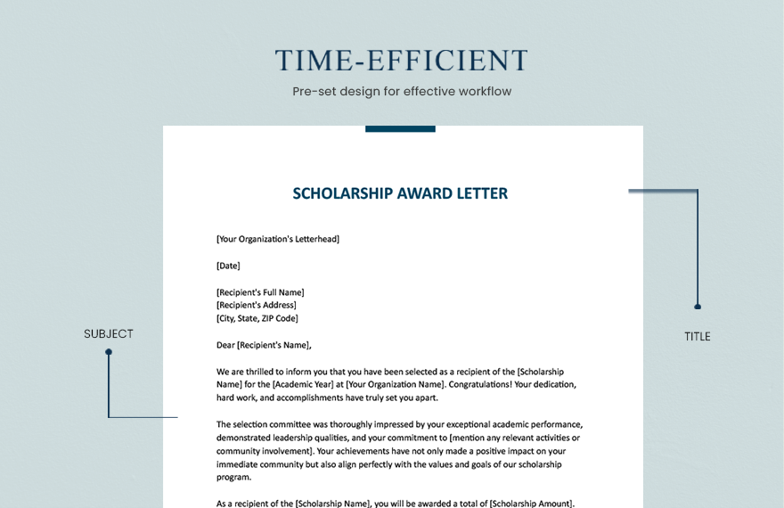 Scholarship Award Letter