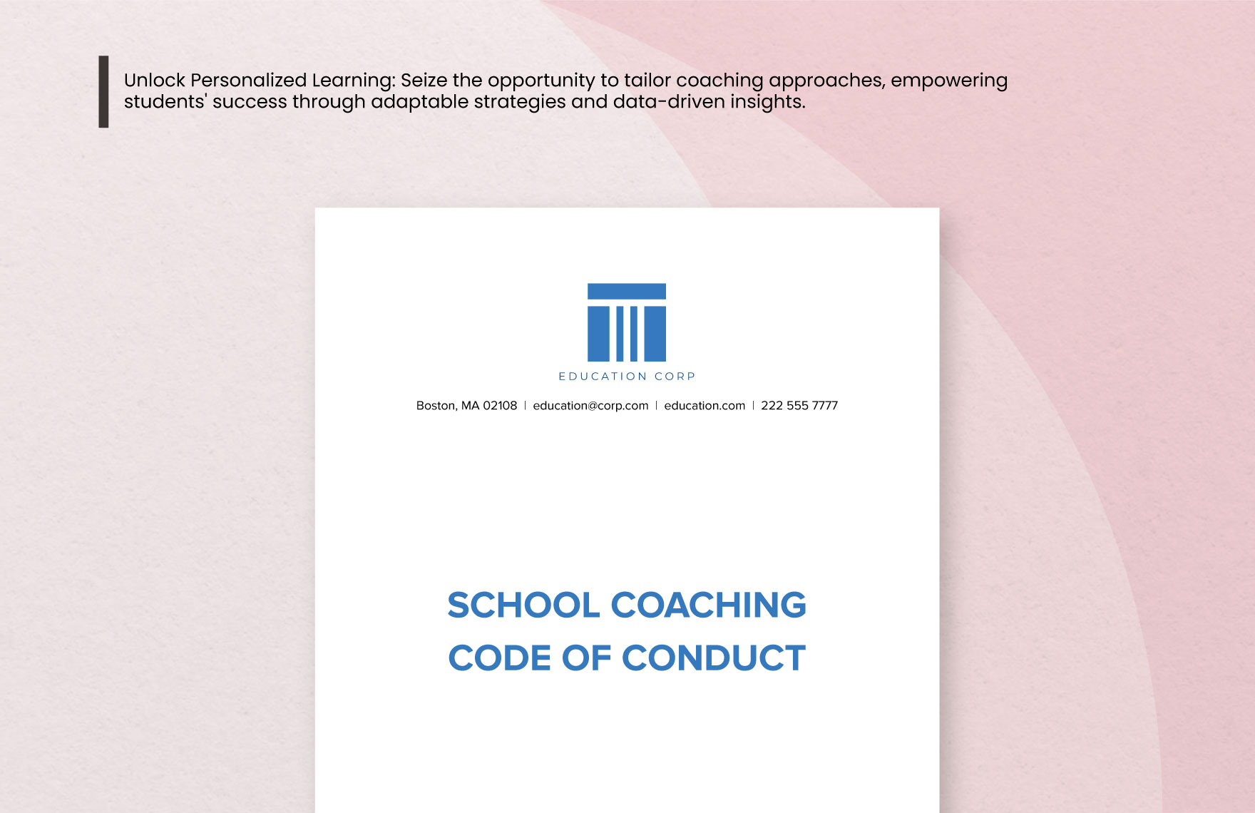 School Coaching Code of Conduct Template