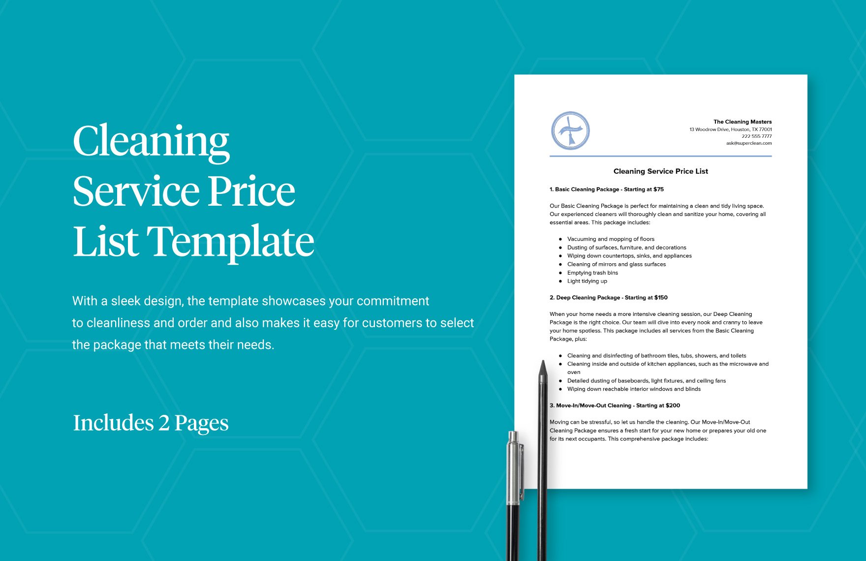 Cleaning Service Price List Template
