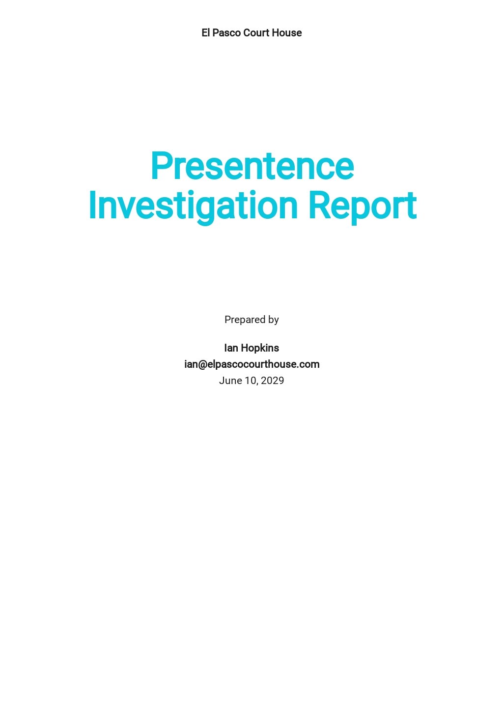 Presentence Investigation Report Template - Google Docs, Word Regarding Presentence Investigation Report Template