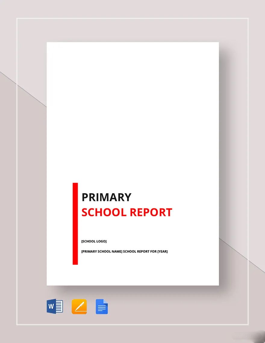 Primary School Report Template