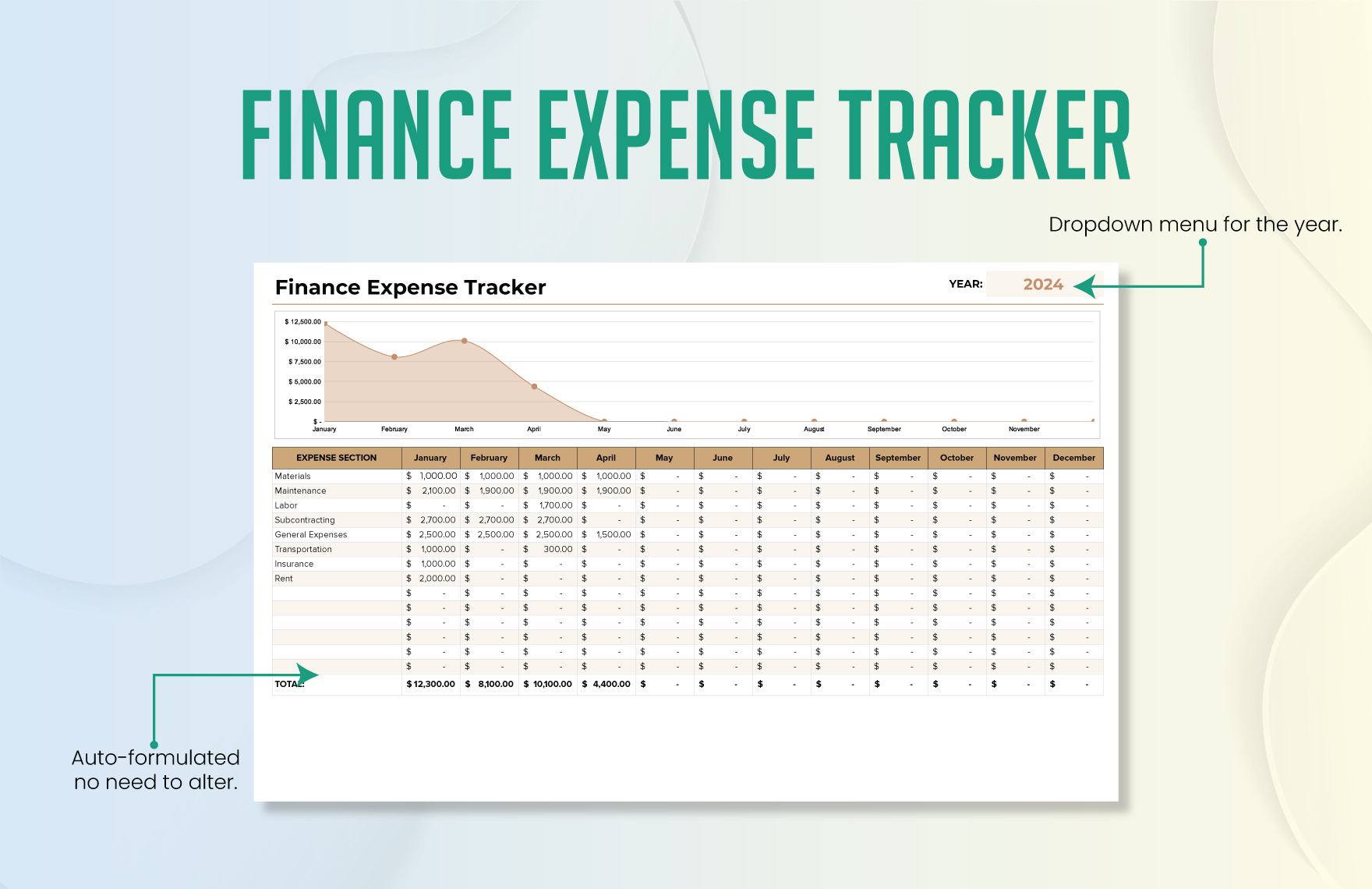 Finance Expense Tracker Template
