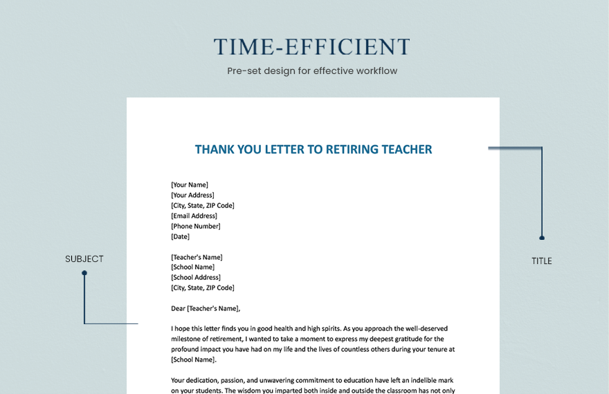 Thank You Letter To Retiring Teacher