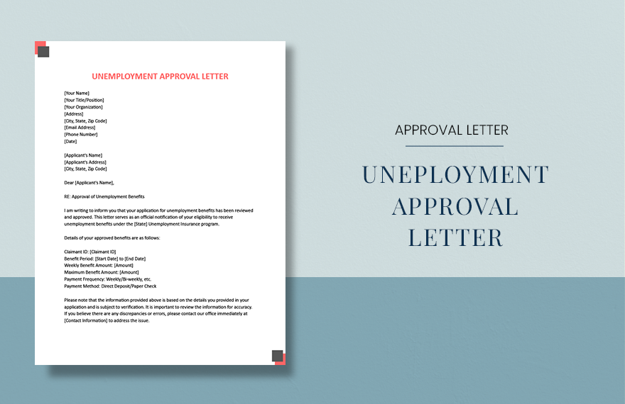 Free Unemployment Approval Letter