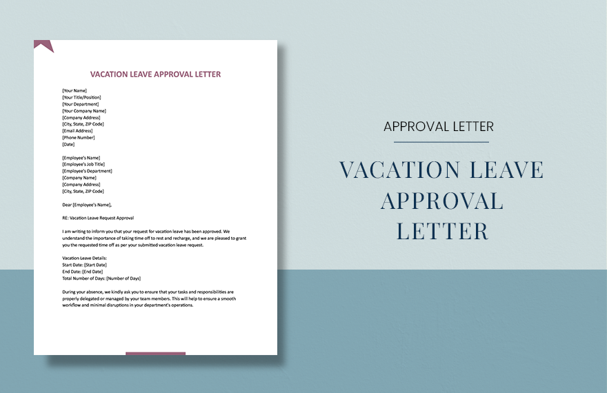 Free Vacation Leave Approval Letter