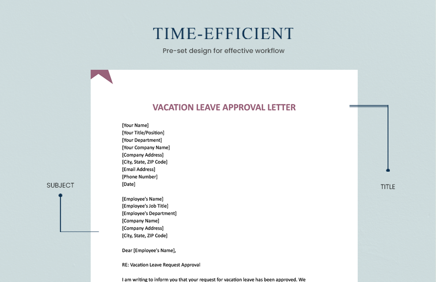 Vacation Leave Approval Letter