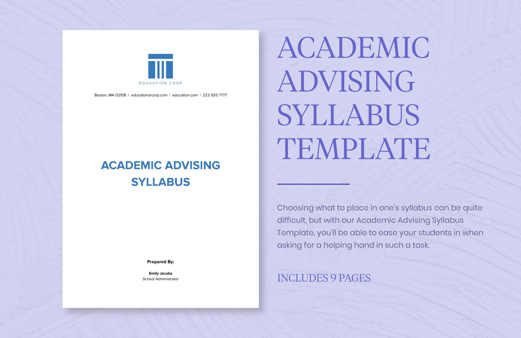 Academic Advising Syllabus Template