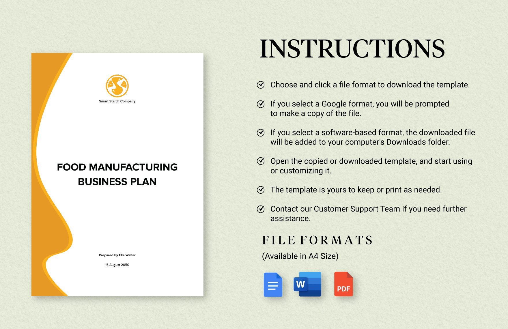 Food Manufacturing Business Plan Template