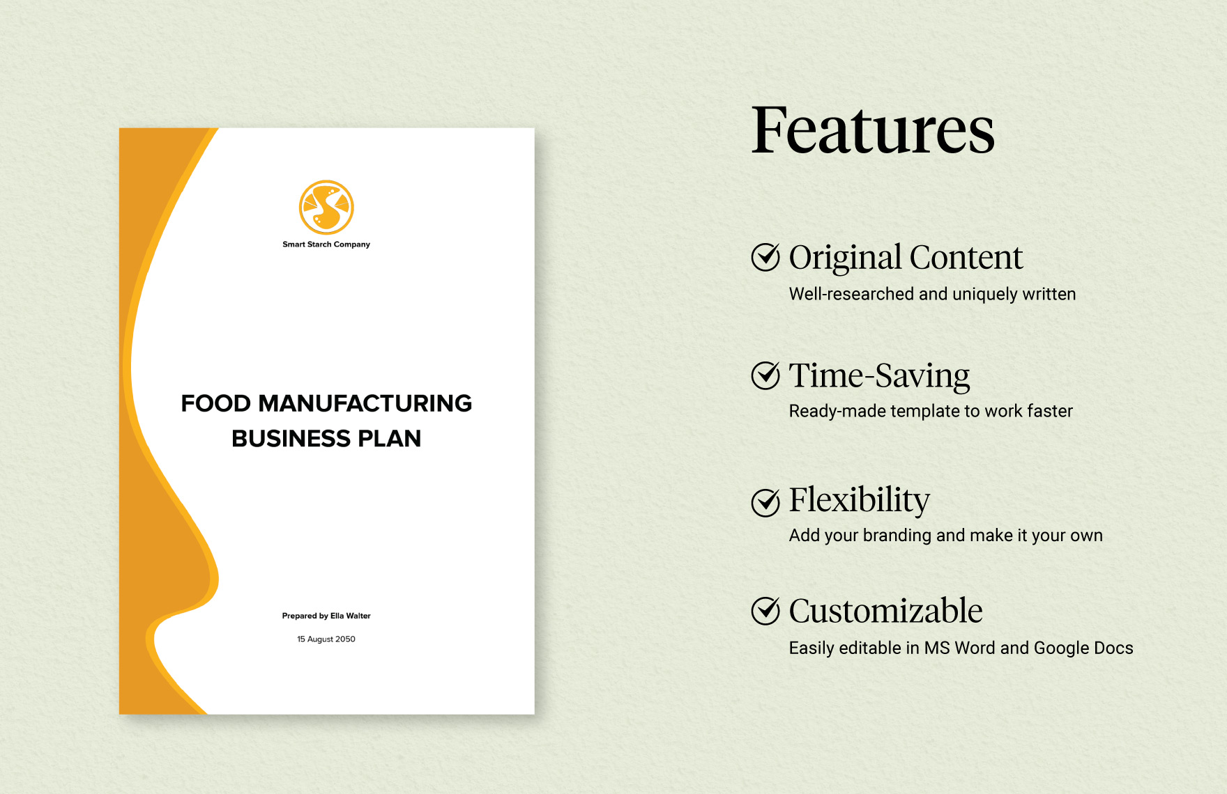 Food Manufacturing Business Plan Template