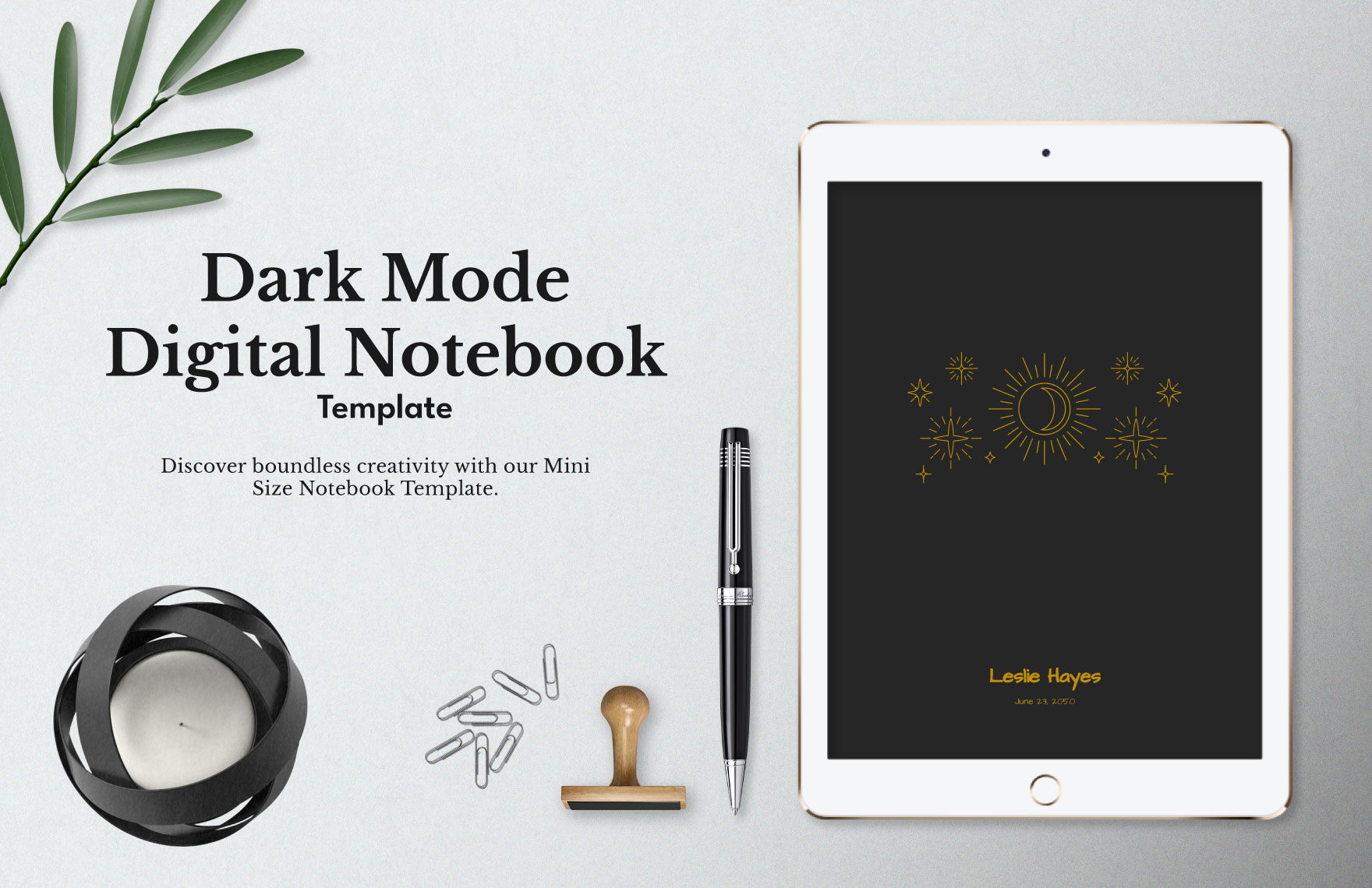 Digital Notebook with sections. Free PowerPoint template & Google