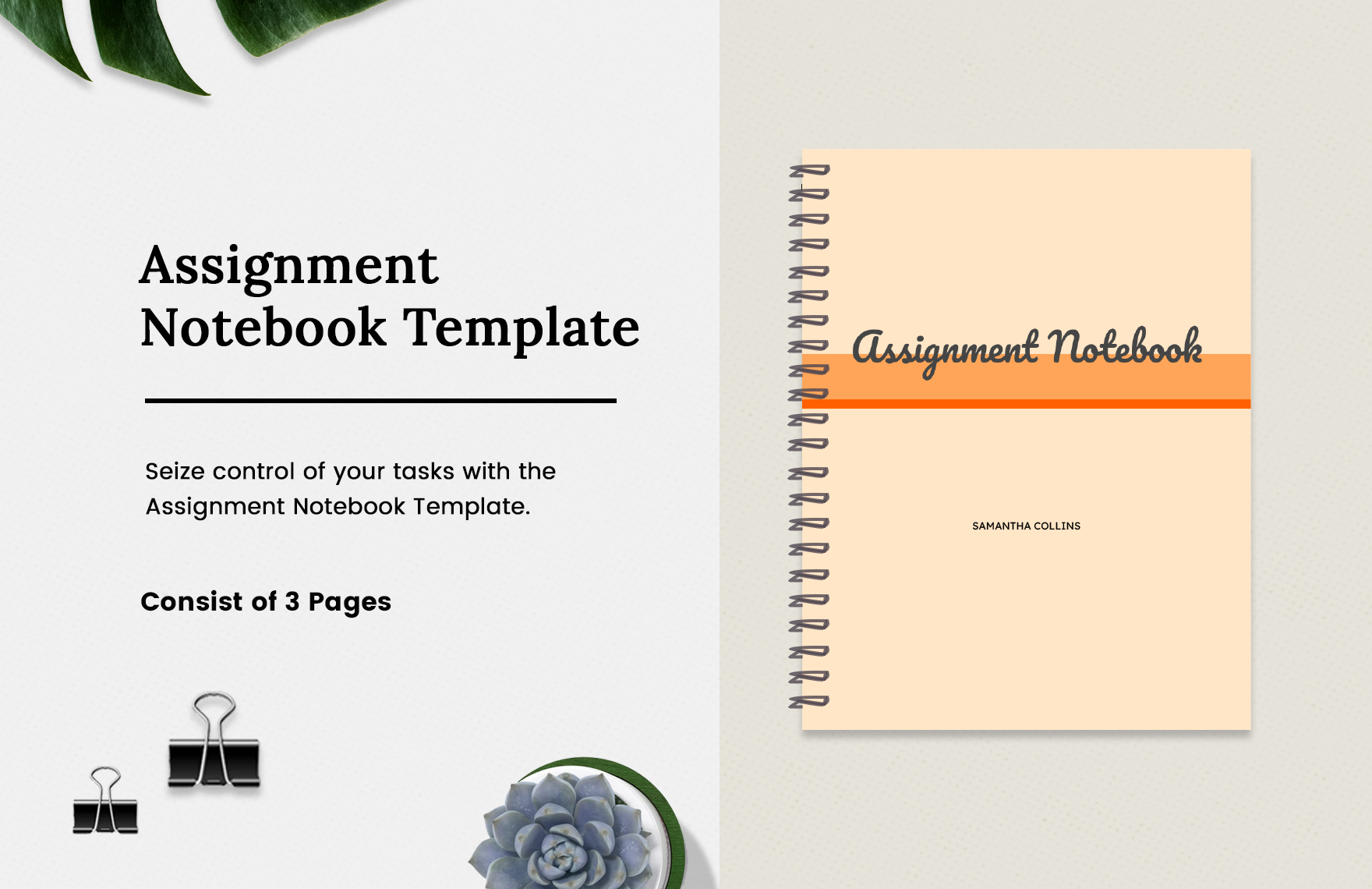 Assignment Notebook Template In MS Word Portable Documents GDocsLink 