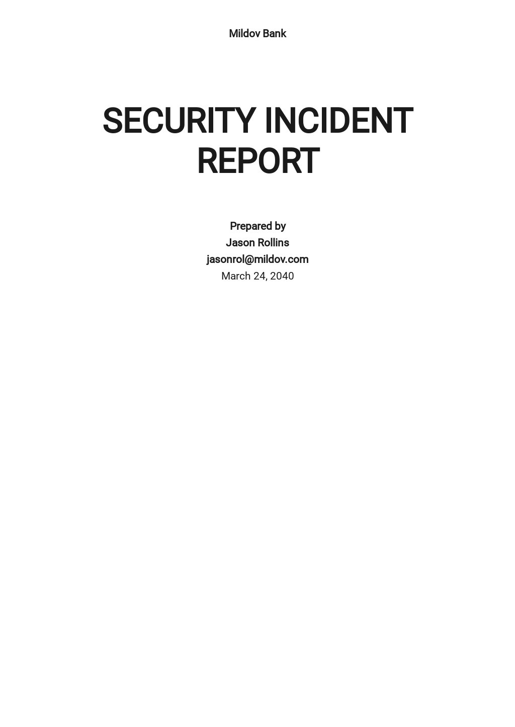 6+ FREE Security Report Templates [Edit & Download]