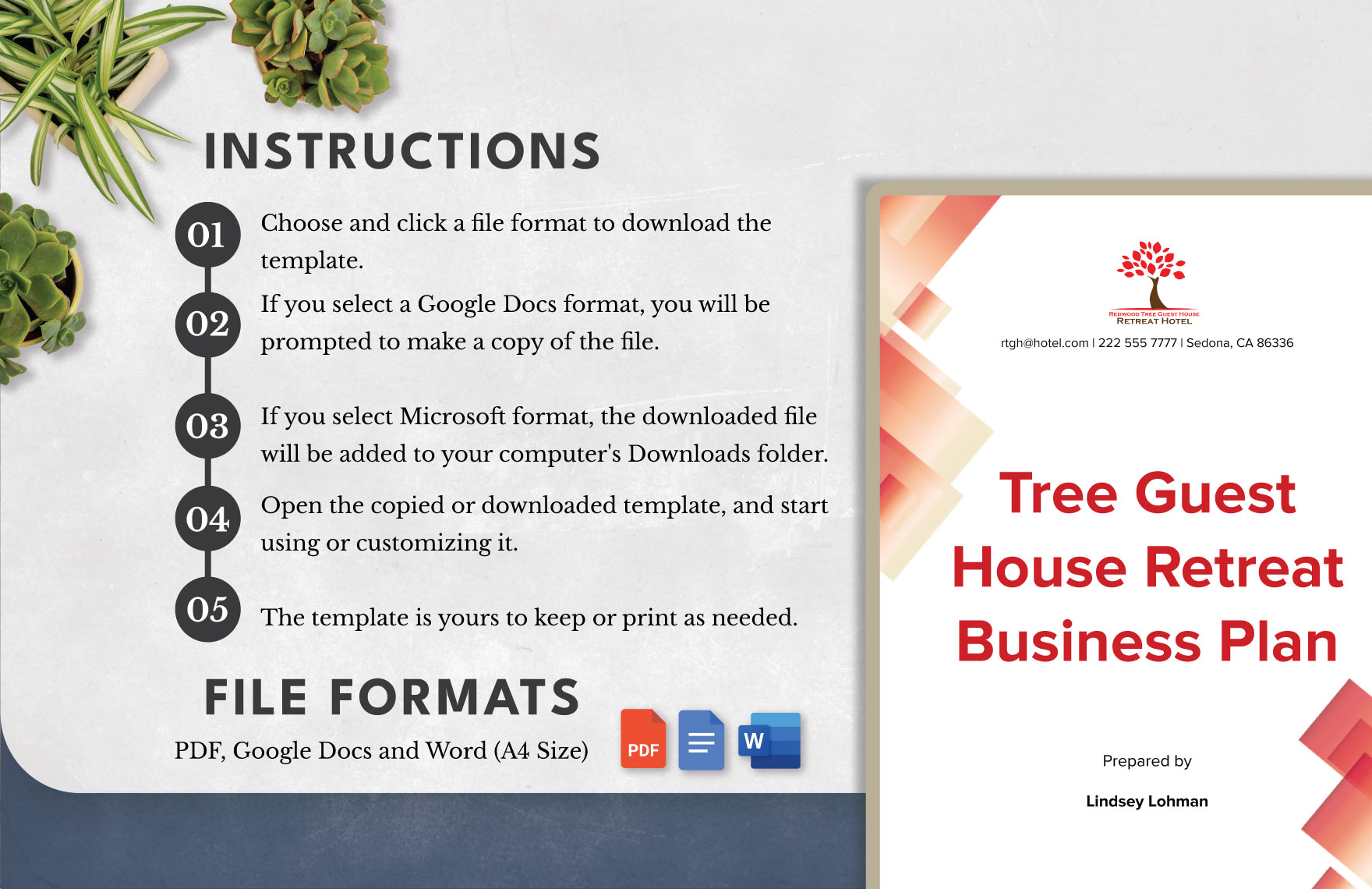 Tree Guest House Retreat Business Plan Sample Template