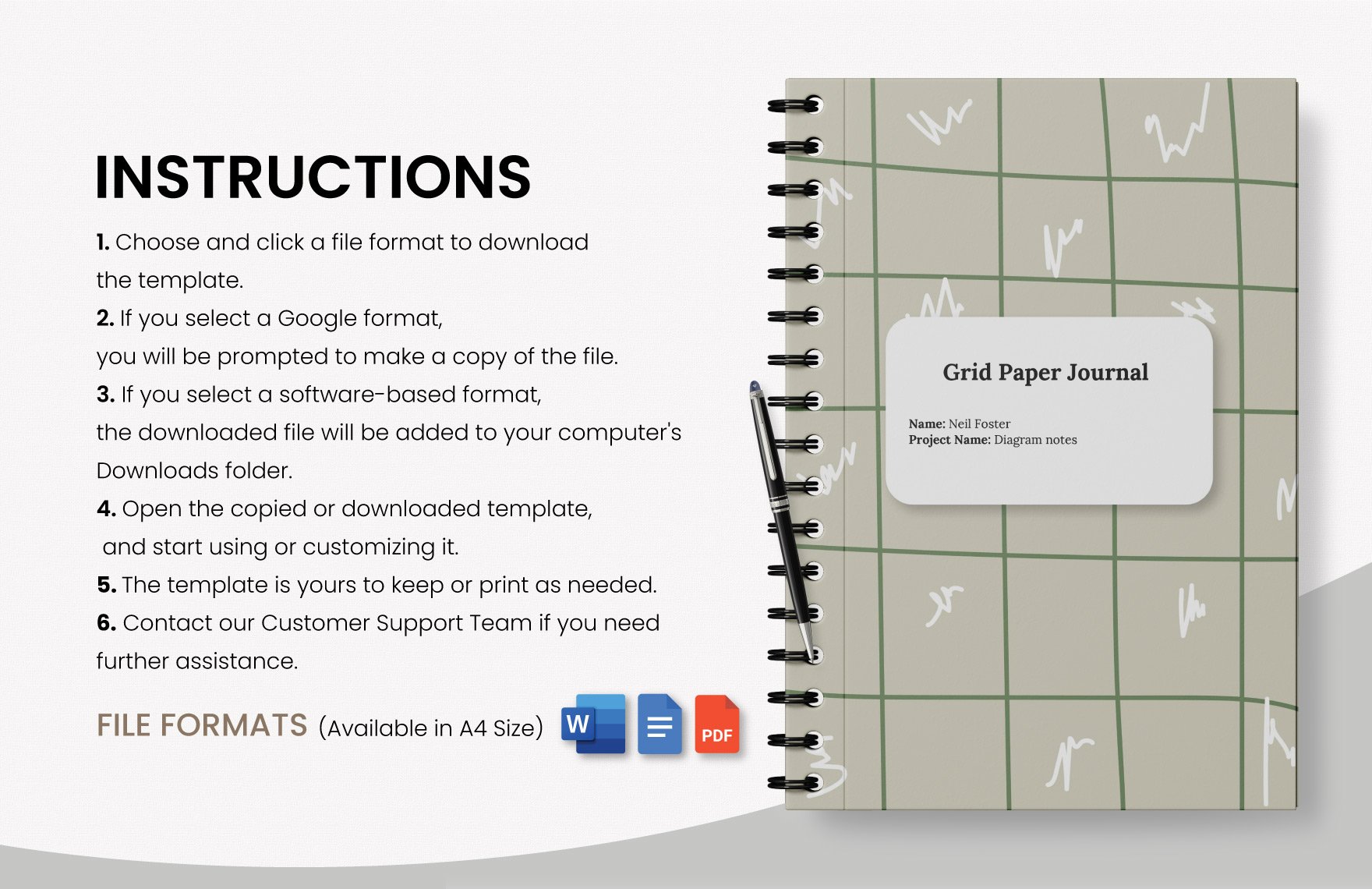 Grid Notebook Paper Template
