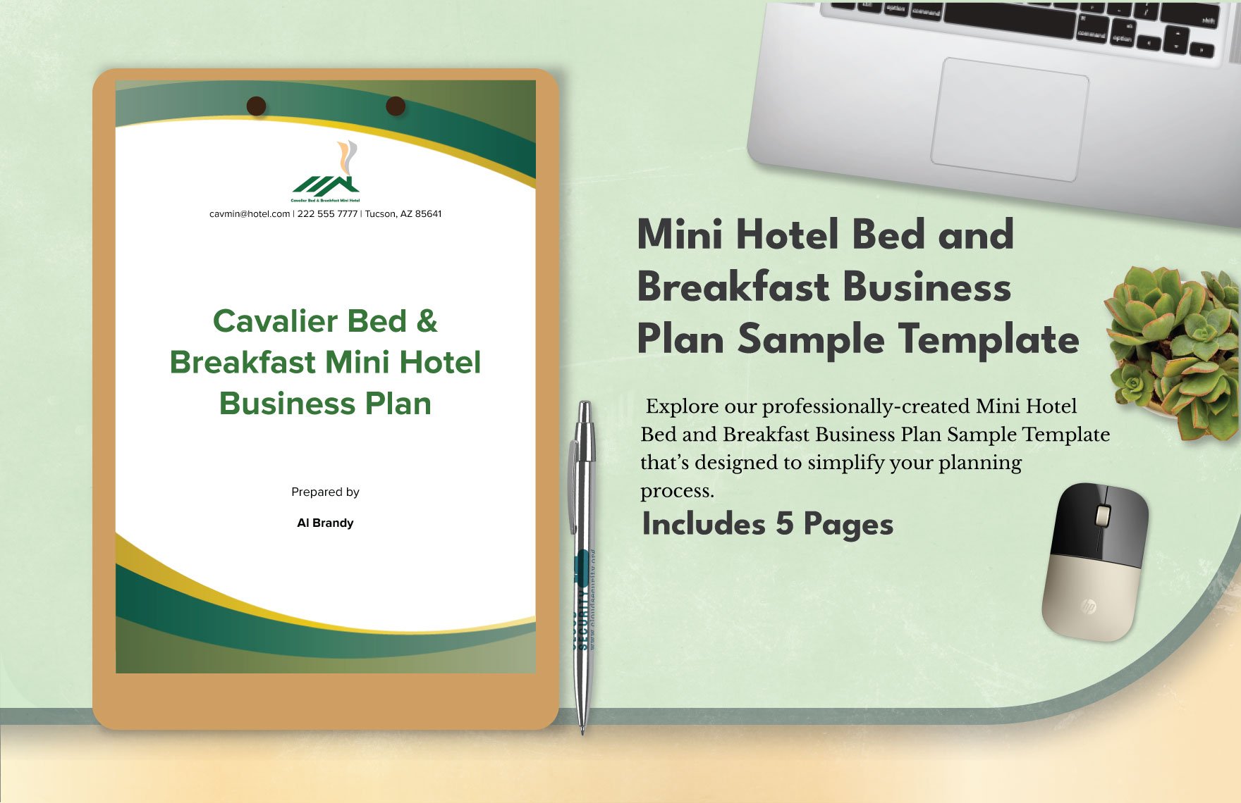 Mini Hotel Bed and Breakfast Business Plan Sample Template