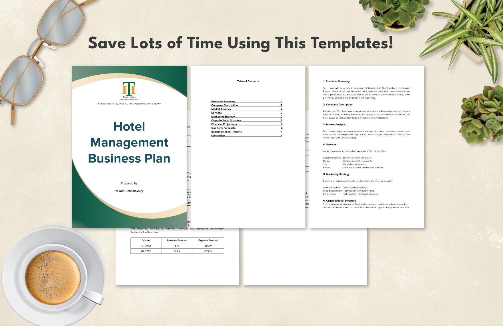 Business Plan of a Hotel Management In Saint Petersburg Template