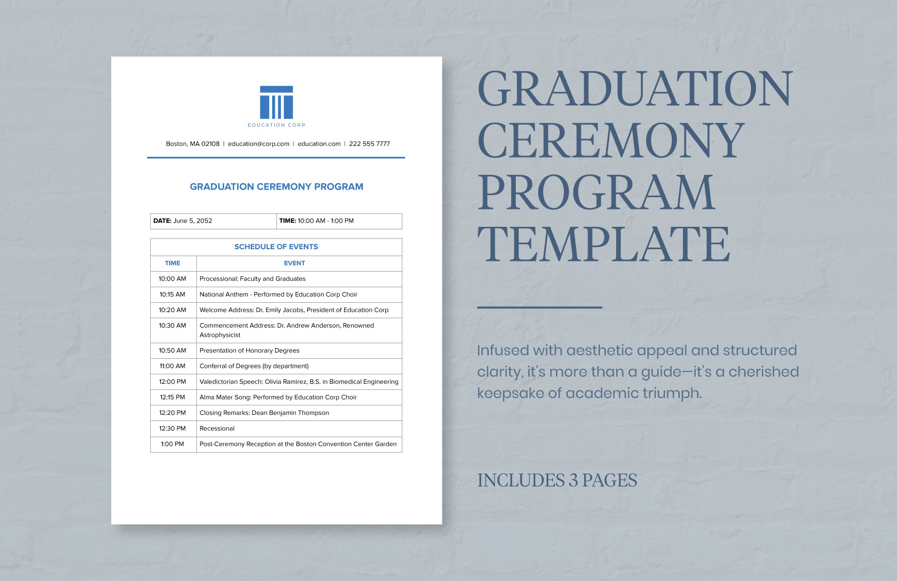 Graduation Ceremony Program Template Download In Word Google Docs 