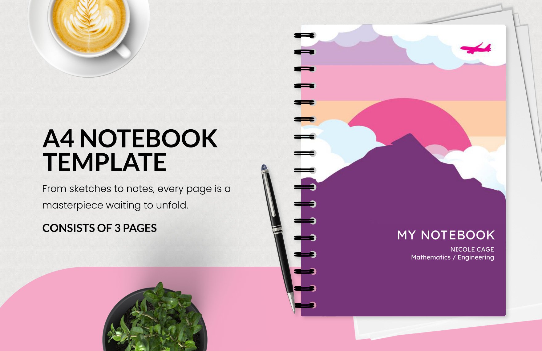A4 Notebook Template in Word, Google Docs, PDF