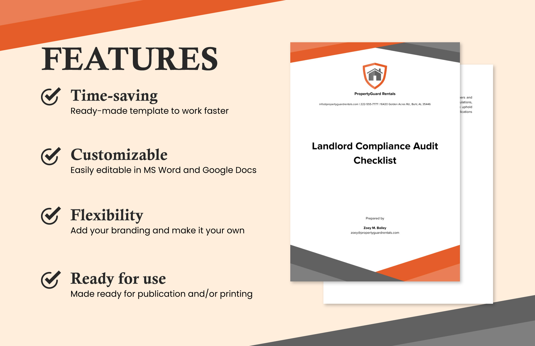 Landlord Compliance Audit Checklist Template