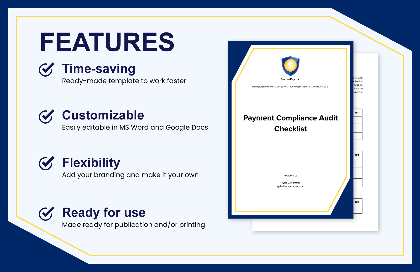 Payment Compliance Audit Checklist Template