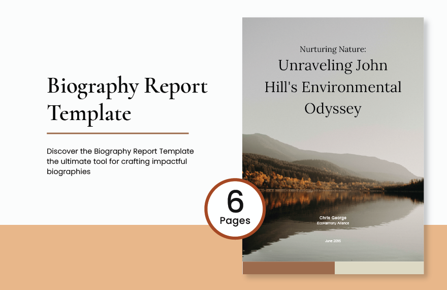 Biography Report Template in Word, Google Docs, Apple Pages